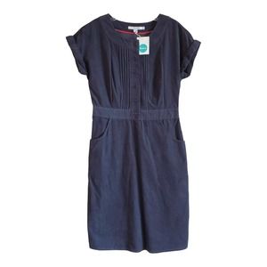 BODEN Women's 6 6L Dress Shirtdress Corduroy Charcoal Gray 1/2 Buttons NEW NWT